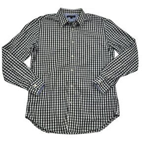 Banana Republic Soft Wash Tailored Slim Fit Gingham Button Down Shirt Men's L